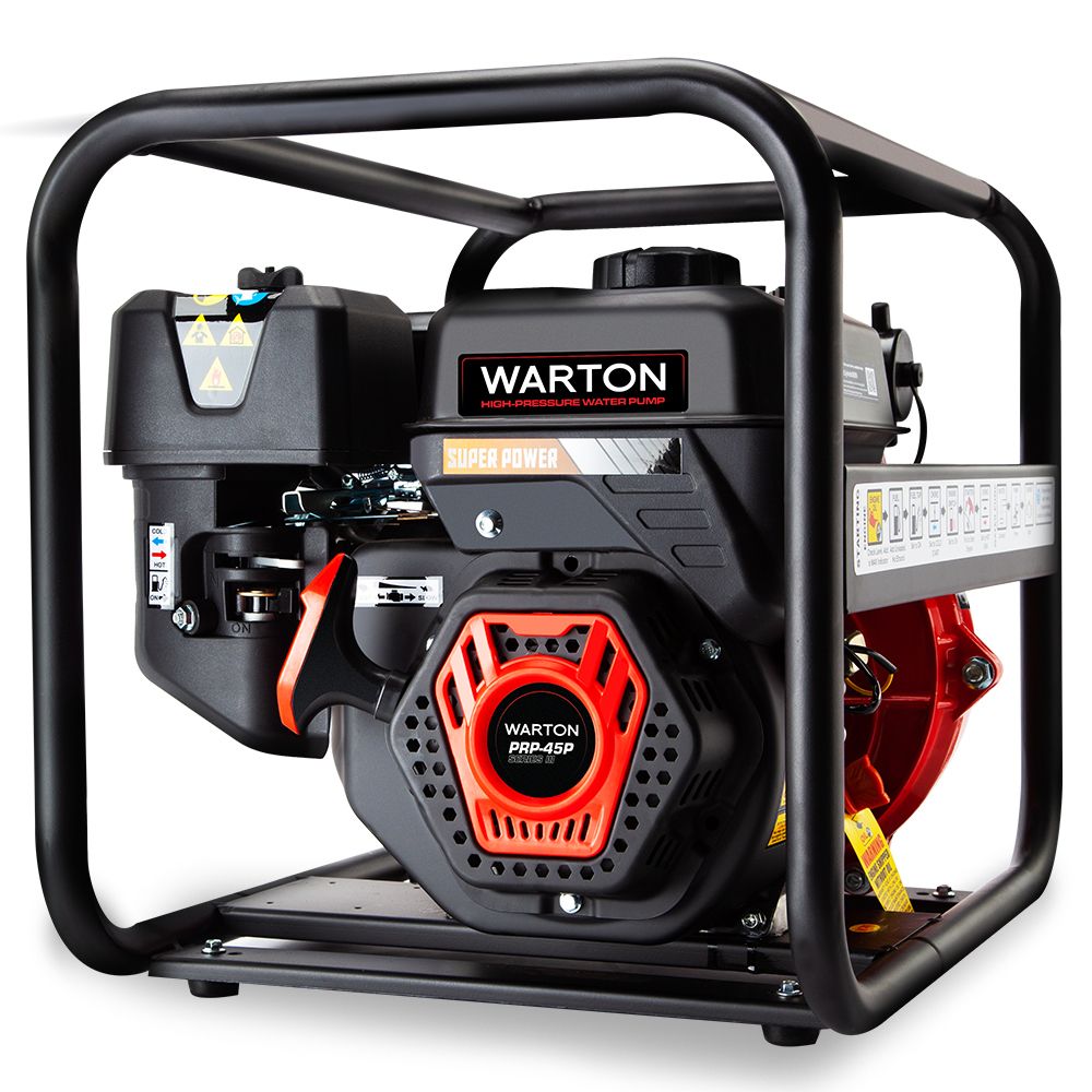 WARTON Petrol Water Pump 8HP Fire Fighting High Pressure Transfer Irrigation 4-Stroke