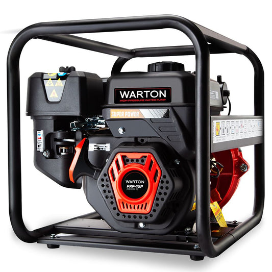 WARTON Petrol Water Pump 8HP Fire Fighting High Pressure Transfer Irrigation 4-Stroke