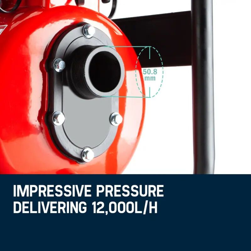 WARTON Petrol Water Pump 8HP Fire Fighting High Pressure Transfer Irrigation 4-Stroke