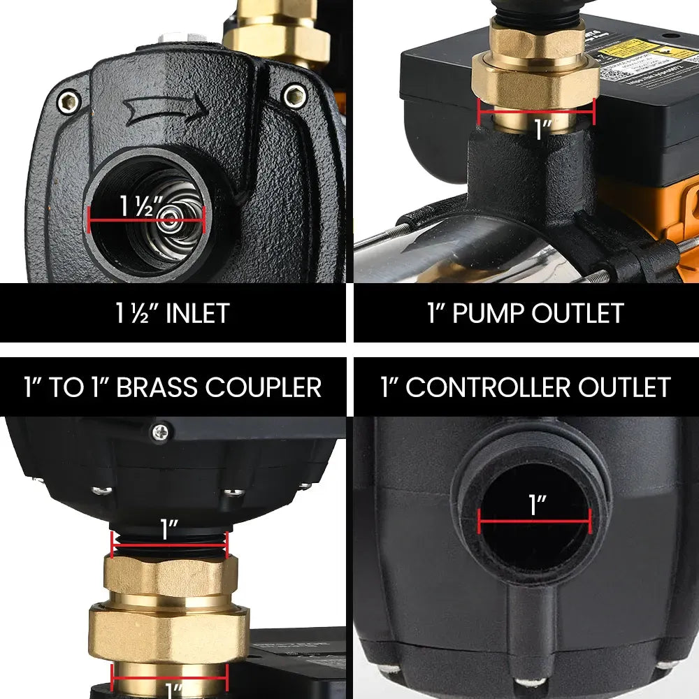 Protege Multi-stage Water Hi-pressure Pump with Auto-controller Home Garden Irrigation 6-Stage