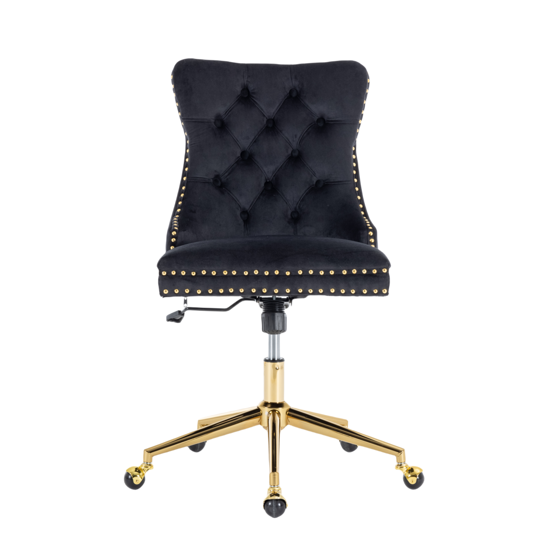 Home Office Chair Velvet Black