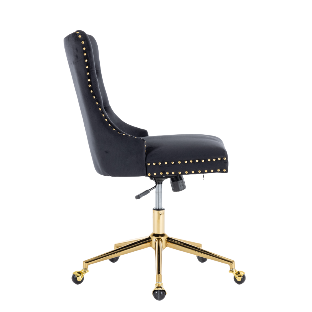 Home Office Chair Velvet Black