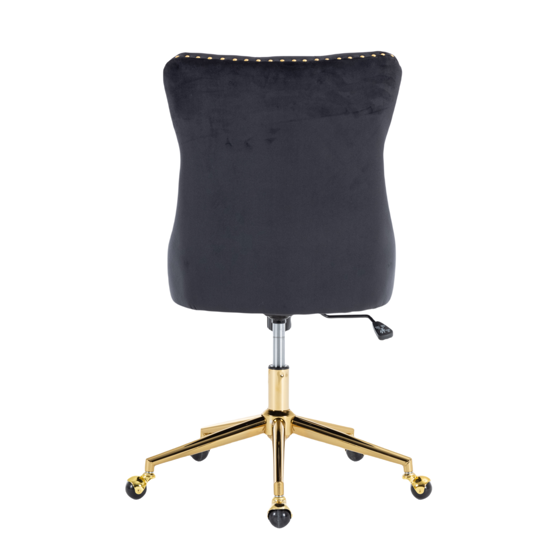 Home Office Chair Velvet Black