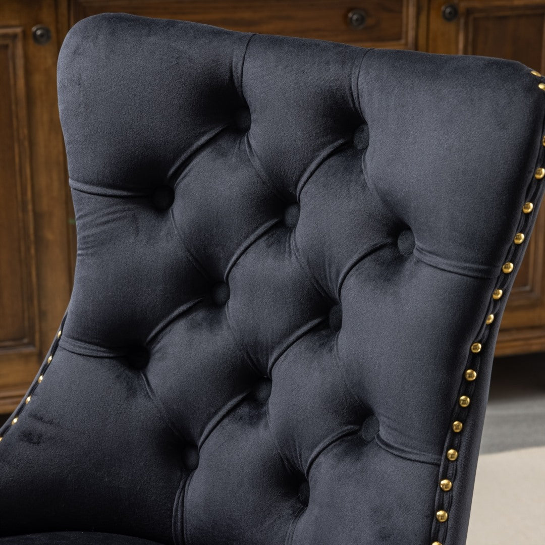 Home Office Chair Velvet Black