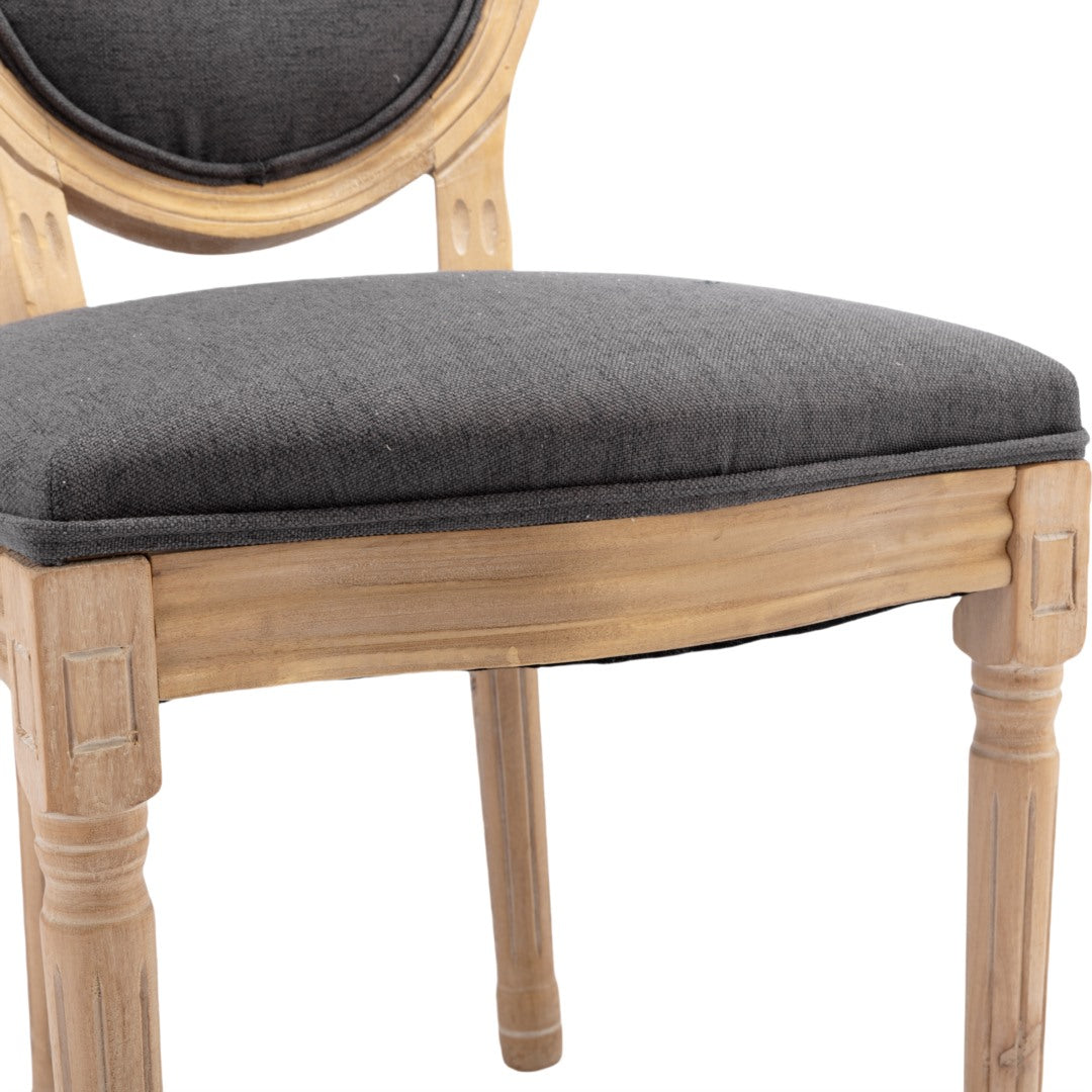 4x Dining Chairs with Solid Wood Legs- Grey