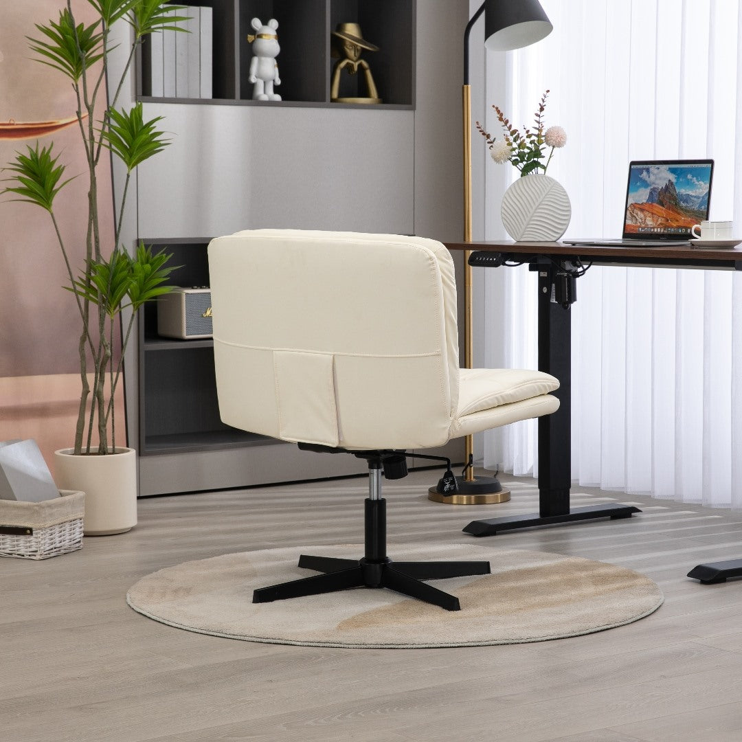 Faux Leather Home Office Chair - Beige