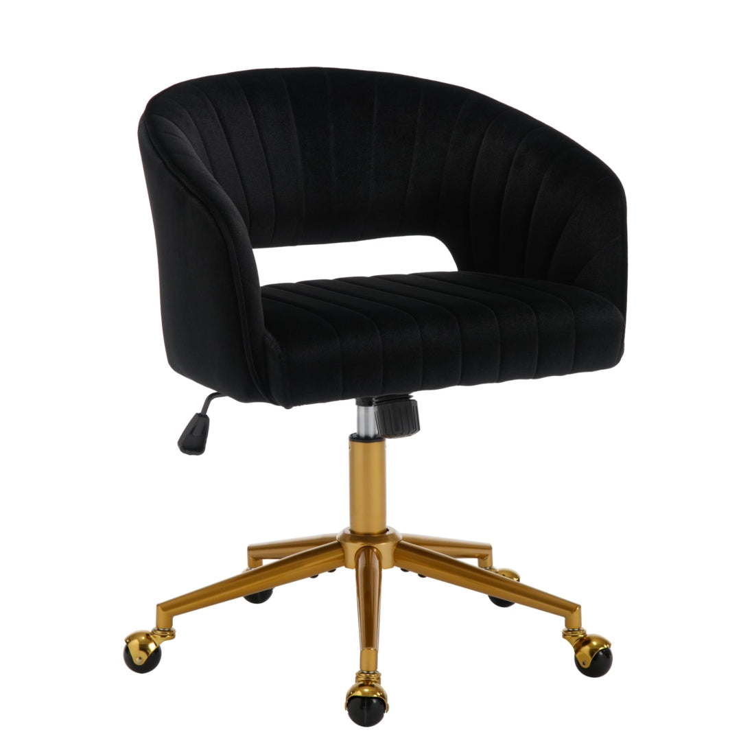 Velvet Home Office Chair- Black