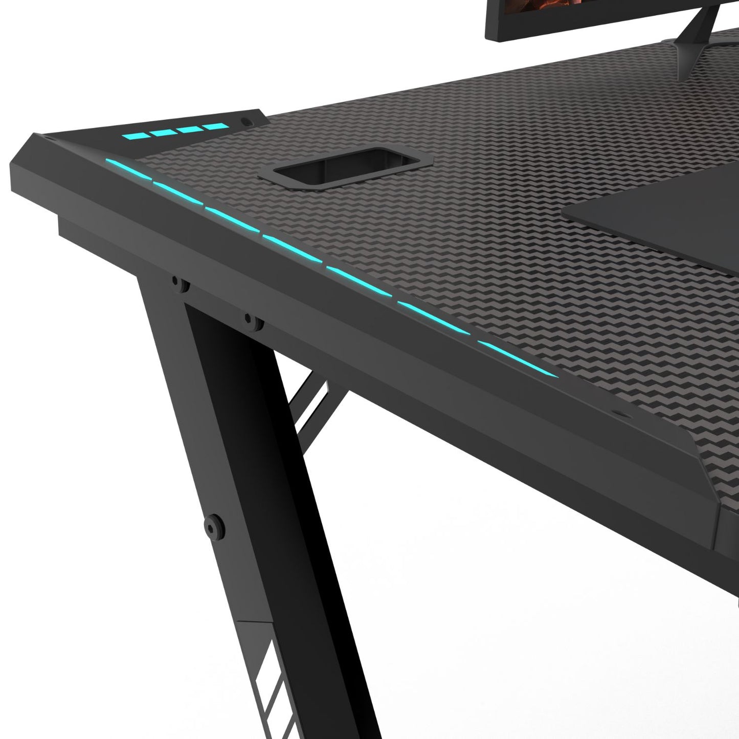 RGB Gaming Desk Y Shape Black 100cm