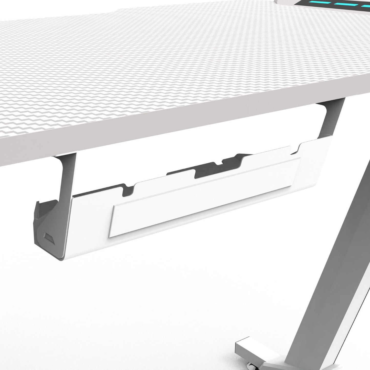 RGB Gaming Desk Z Shape White 140cm