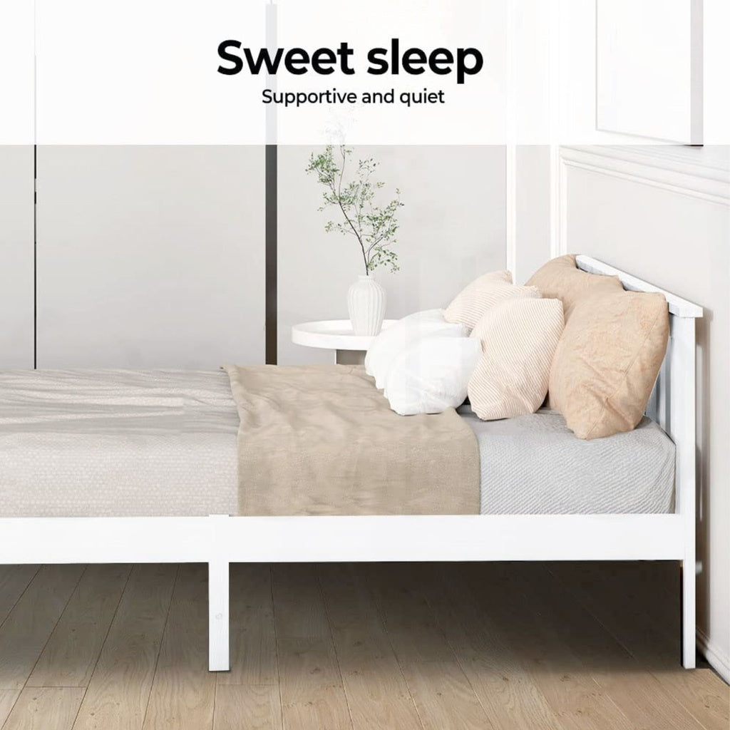 Single Wooden Bed Frame (White)