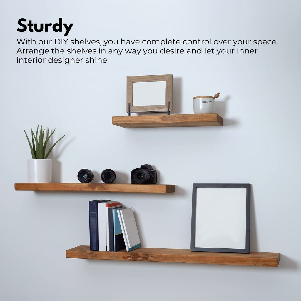 Floating Shelf Set of 3 Black - Brown