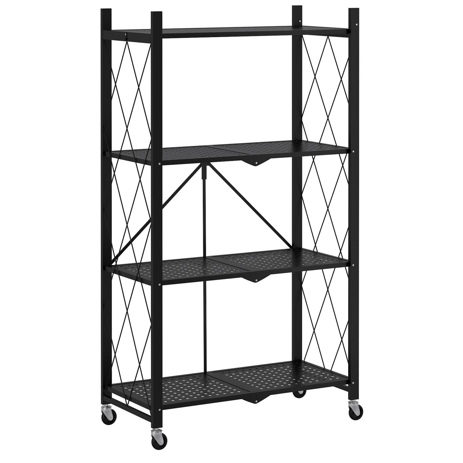 EKKIO Foldable Storage Shelf 4 Tier (Black)