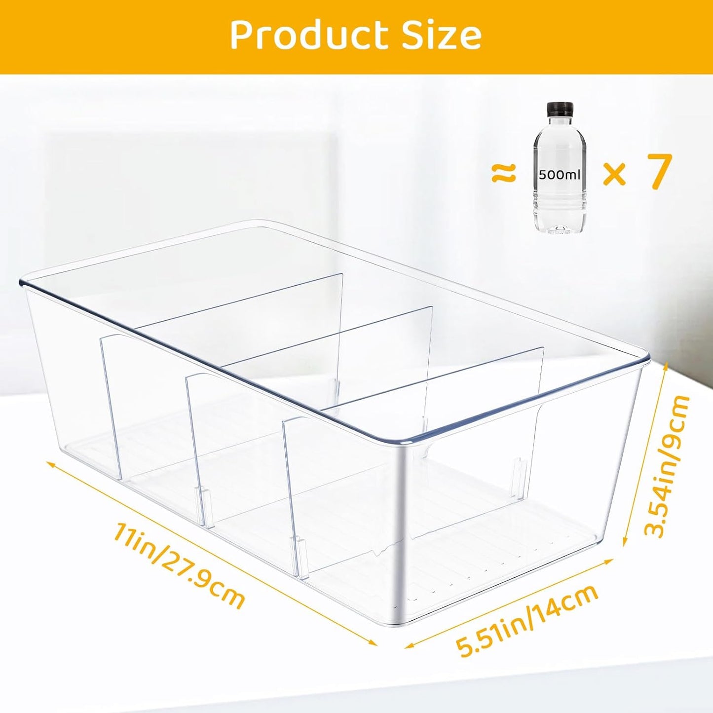 4 Pack Storage Bin with Divider