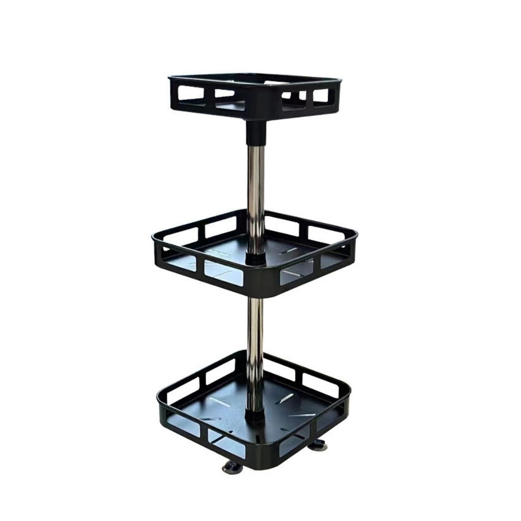 3 Tier Rotating Spice Rack Square Shape (Black)