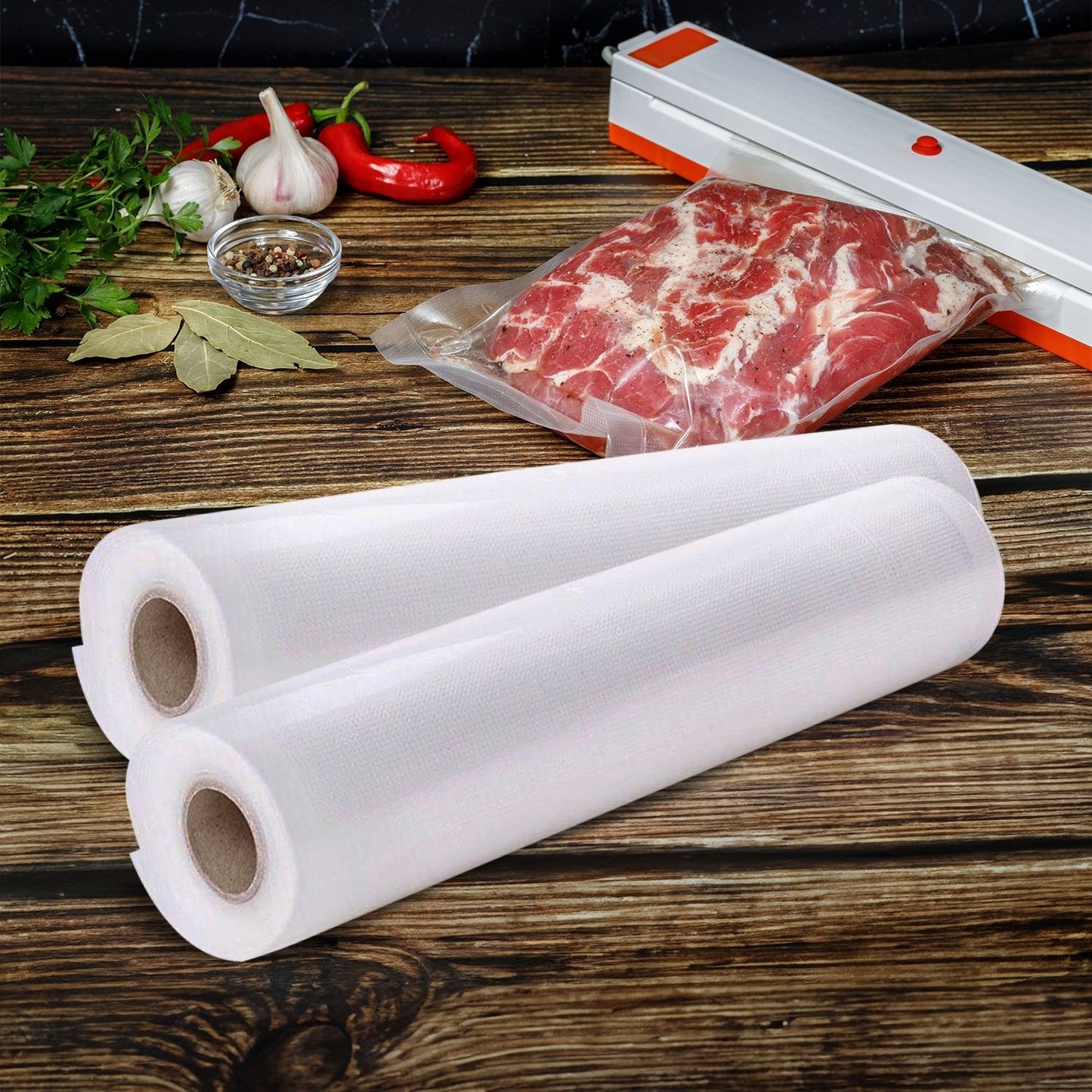 6 Pack Vacuum Food Sealer Rolls (28cm x 6m)