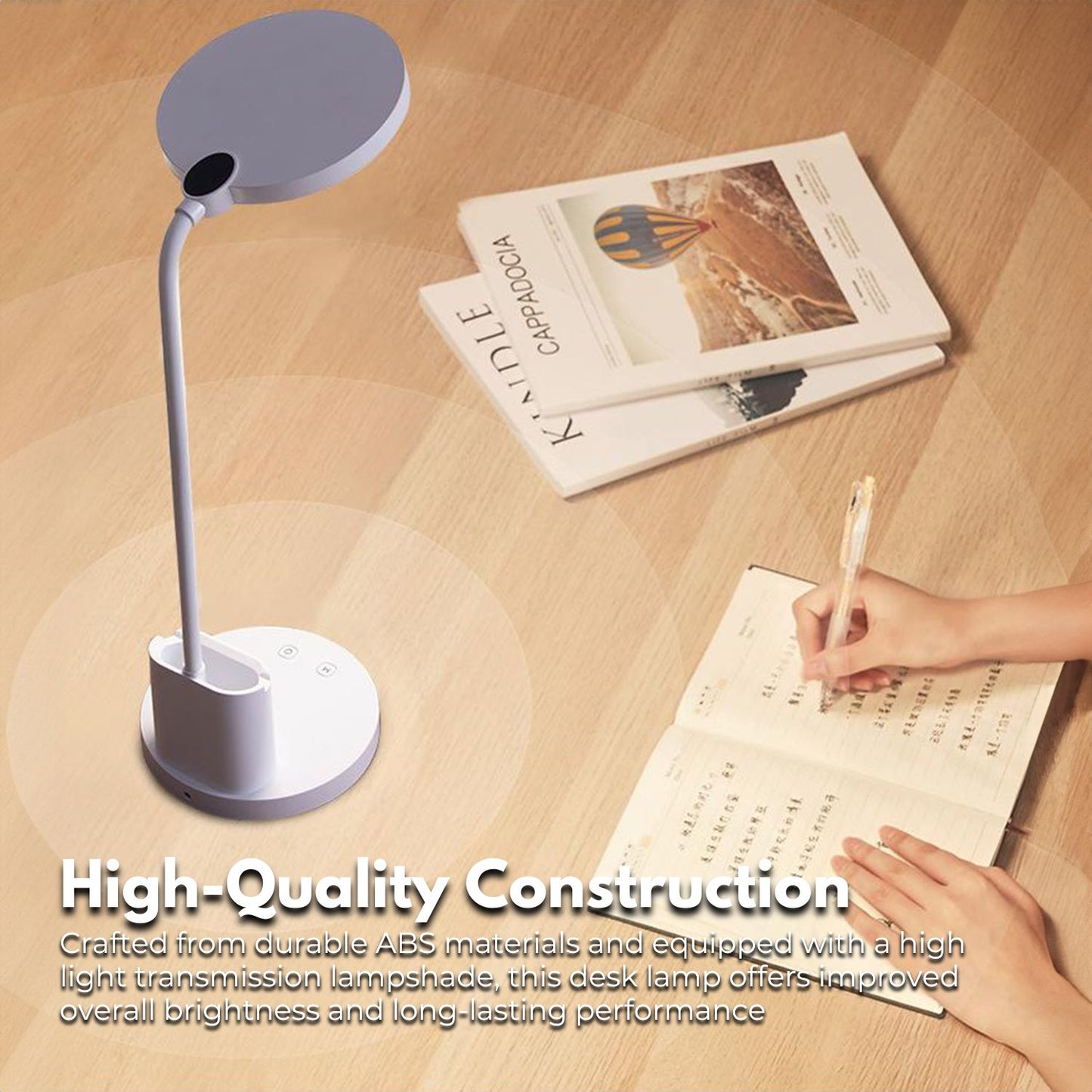 Desk Lamp With Pen And Phone Holder (White)