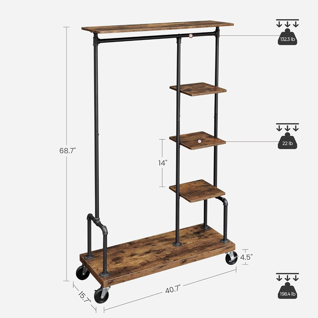 Clothes Rack Rustic Brown