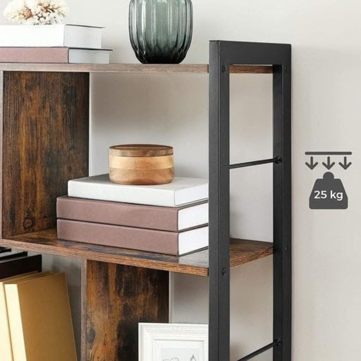 Bookshelf Rustic Brown and Black