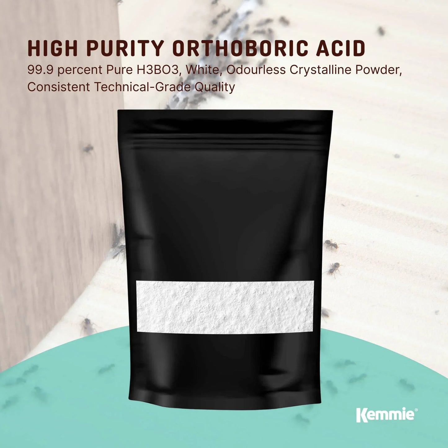 Boric Acid Powder 2Kg - High Purity Fully Soluble Granule for Pest Ants Cockroaches