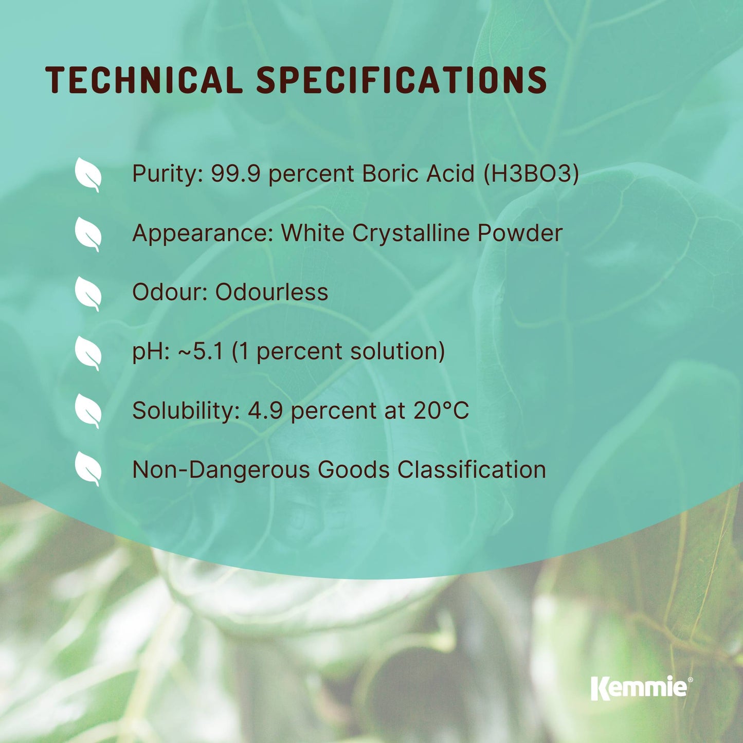 Boric Acid Powder 5Kg - High Purity Fully Soluble Granule for Pest Ants Cockroaches