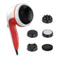 Handheld Vibration Massager Red - 4 Interchangeable Heads Adjustable Speed