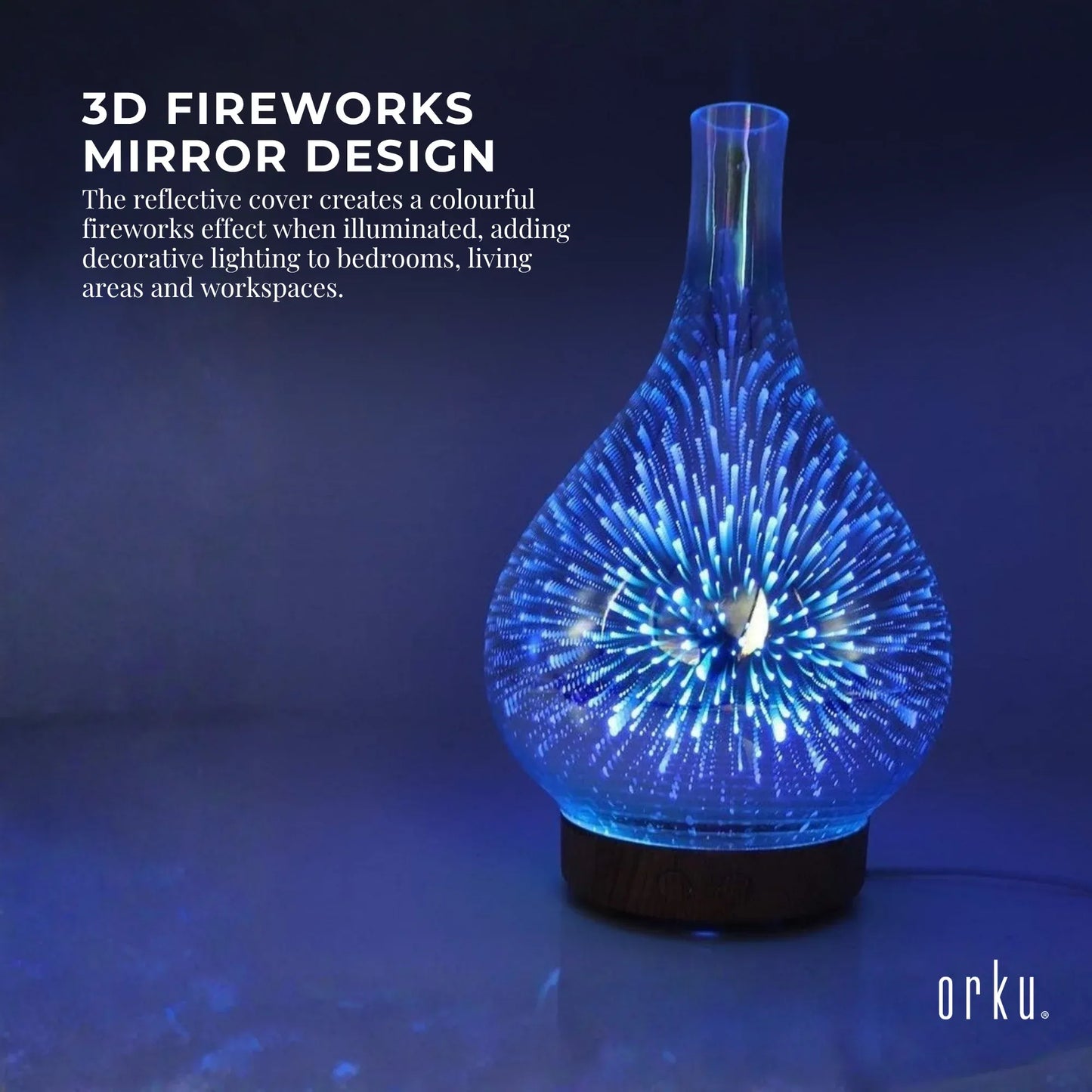 Essential Oil Aroma Diffuser Mirror 3D Fireworks Aromatherapy Mist Humidifier