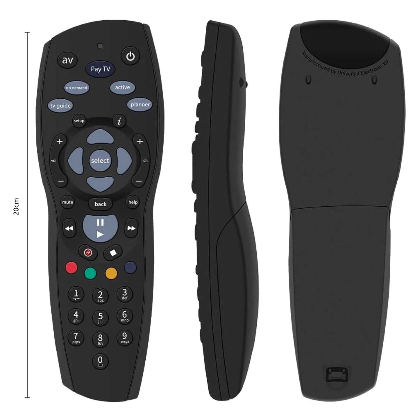 3x PayTV Remote Control Compatible with Foxtel MYSTAR SKY NEW ZEALAND - Black