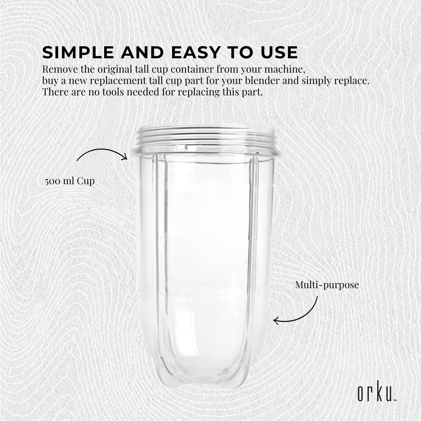 Magic bullet tall with material finish and practical fittings