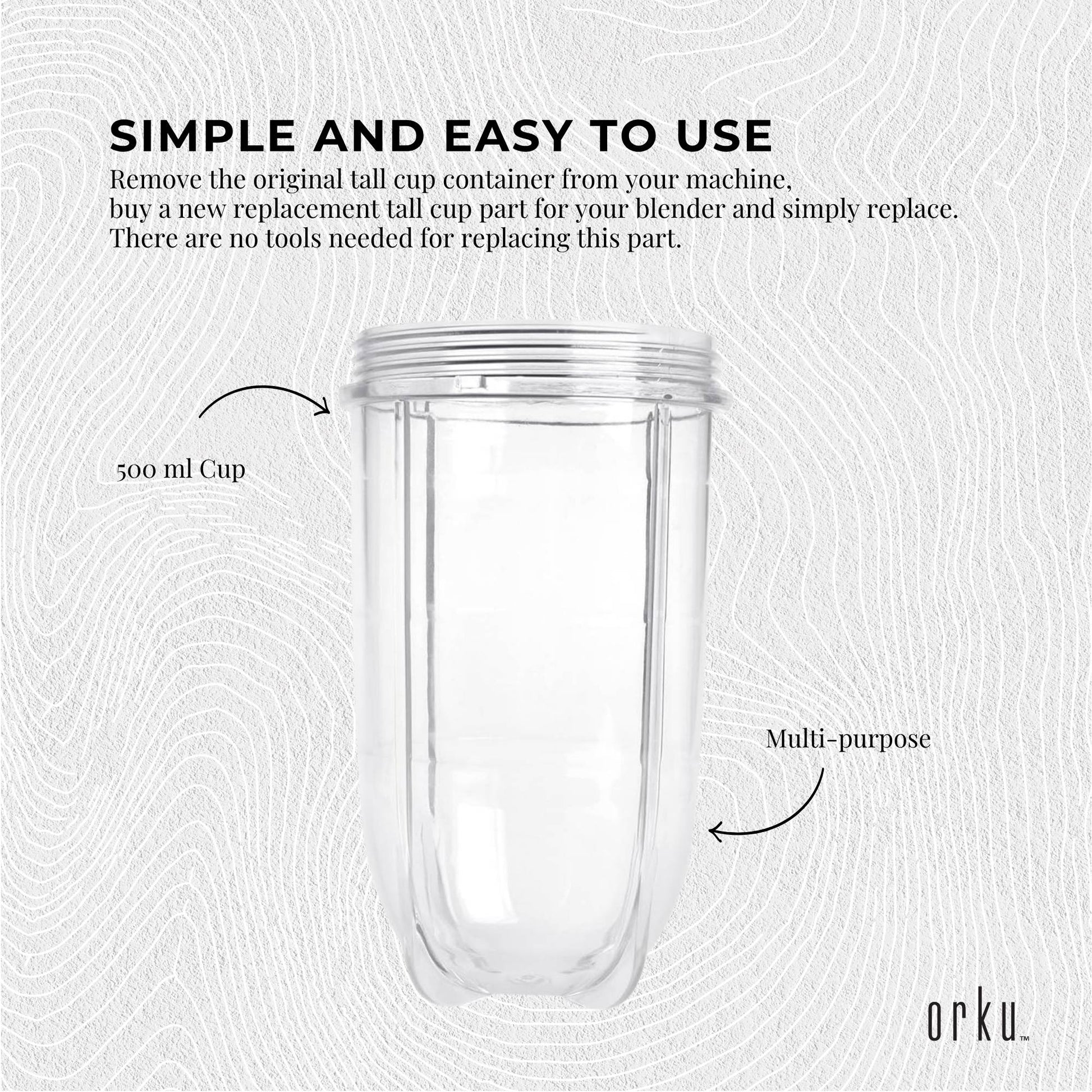 Magic bullet tall with material finish and practical fittings
