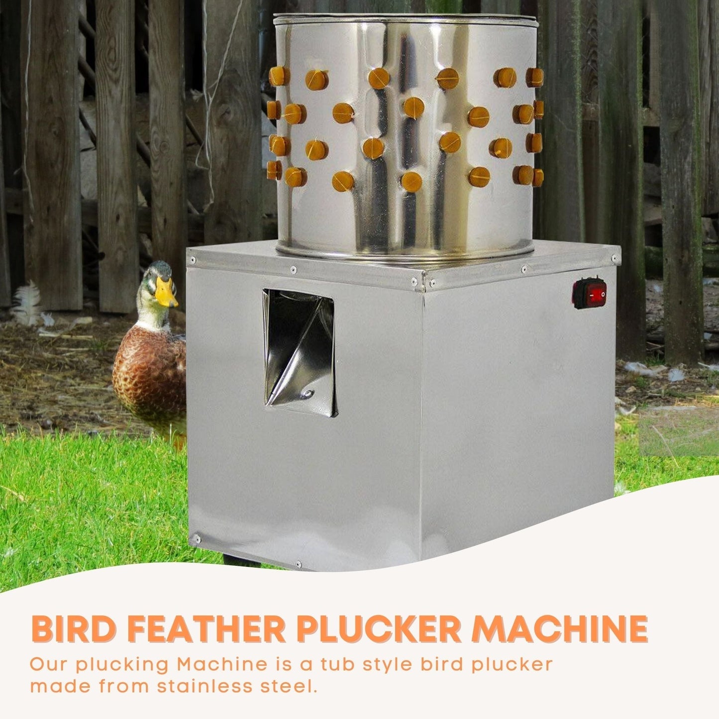 Bird Feather Plucker Machine 30cm Automatic Quail Pigeon Defeathering