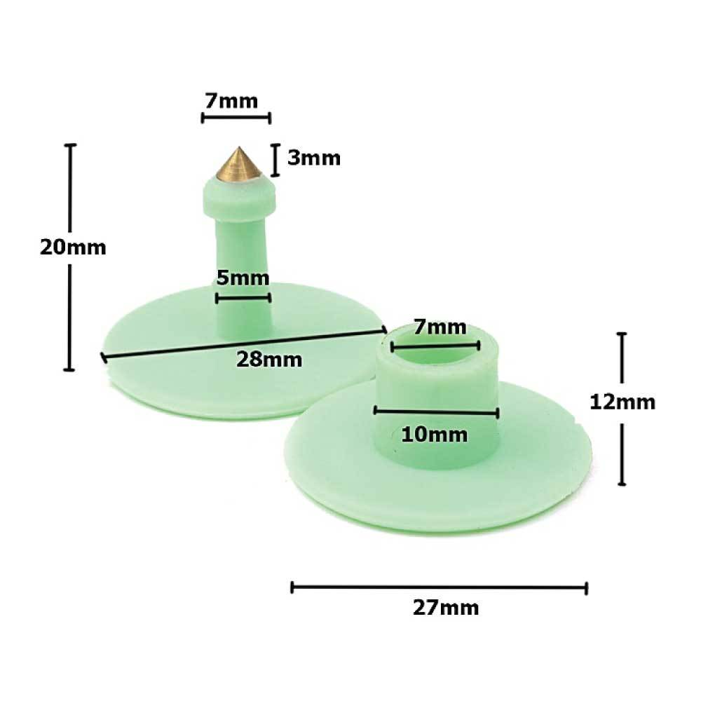 Cattle Ear Tags Set 100x Round Green Blank Pig Sheep Goat Cow Livestock Label