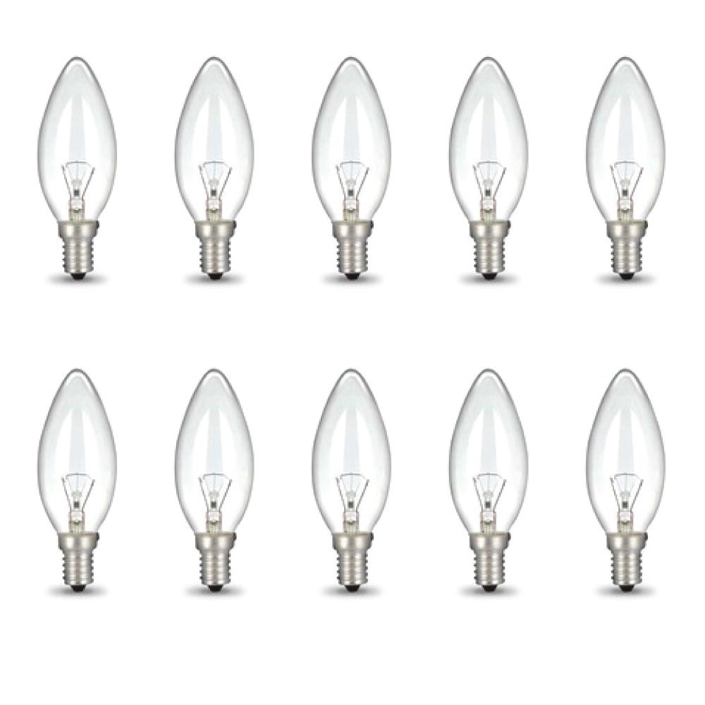 Bulk 10x E14 40W 220V Light Bulbs - C35 Candle Globe For Himalayan Salt Lamp