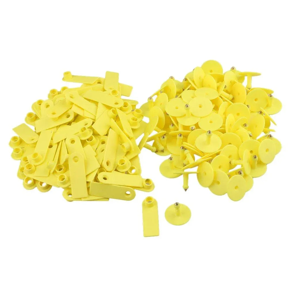 Cattle Ear Tags Set 100x 5x2cm Mini Yellow Blank Pig Goat Livestock Label