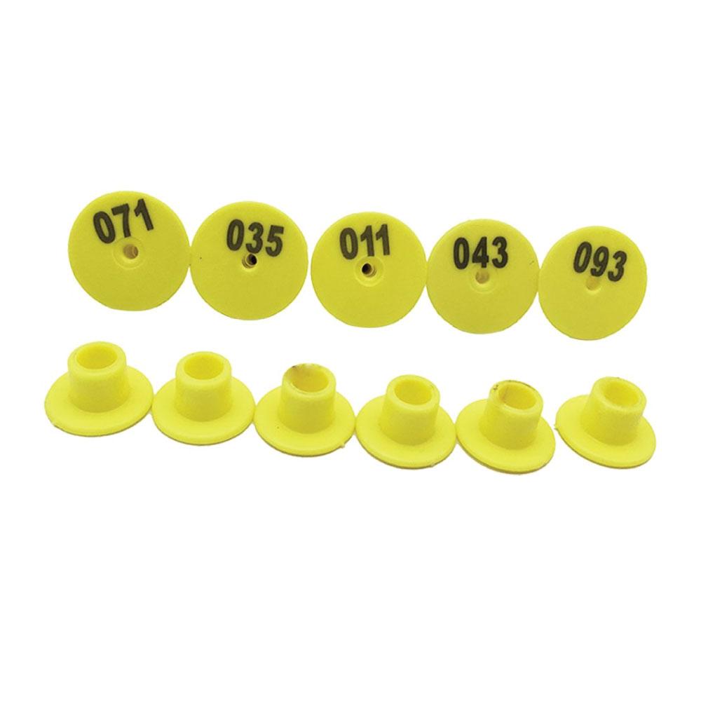 Cattle Ear Tags Set 1-100 Round Yellow Pig Sheep Goat Livestock Label