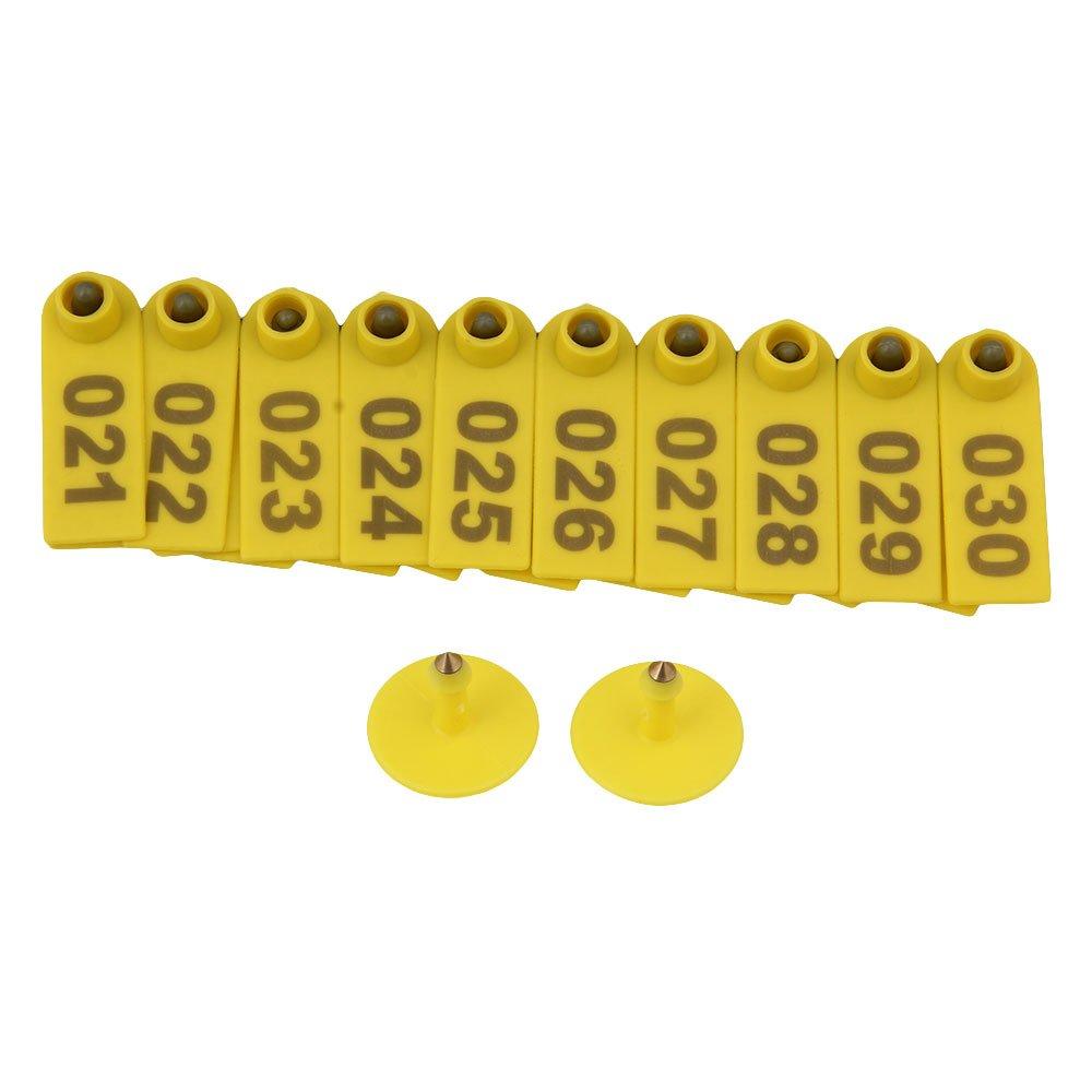 Cattle Ear Tags 1-100 Set 5x2cm - Yellow Small Pig Sheep Livestock Label