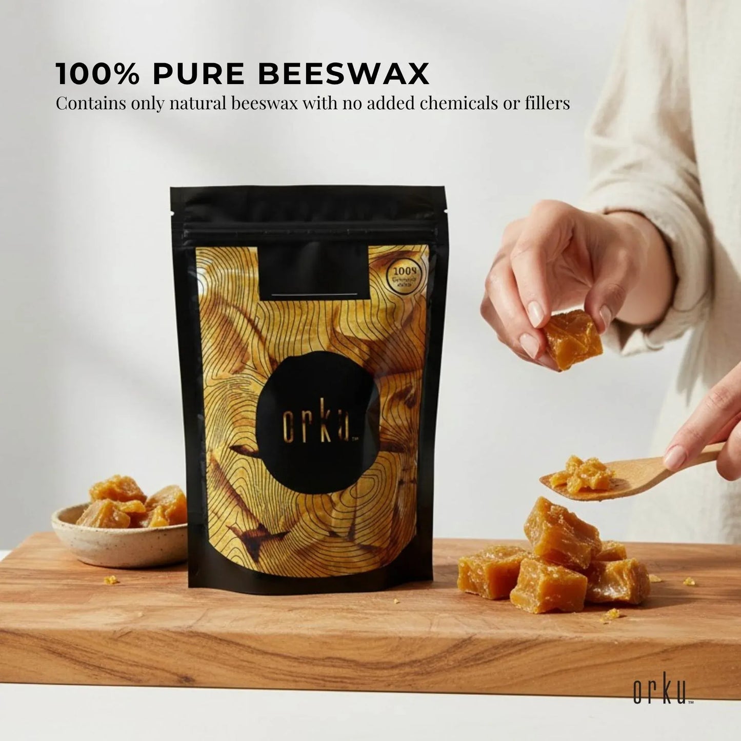 Pure Australian Beeswax 2Kg Natural Blocks Unrefined Cosmetic Grade