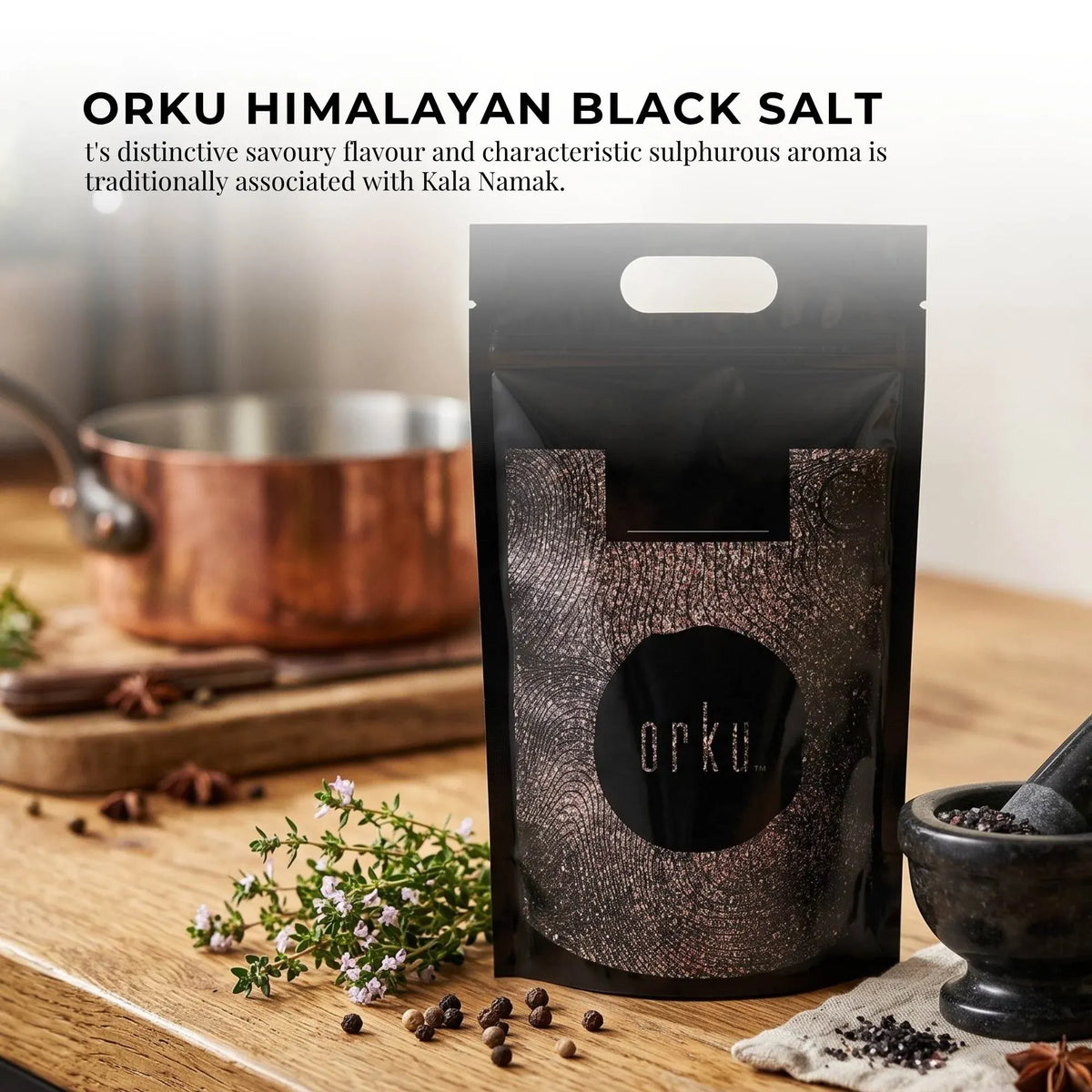 Orku 20Kg Himalayan Fine Grain Black Salt Kala Namak Table Salt