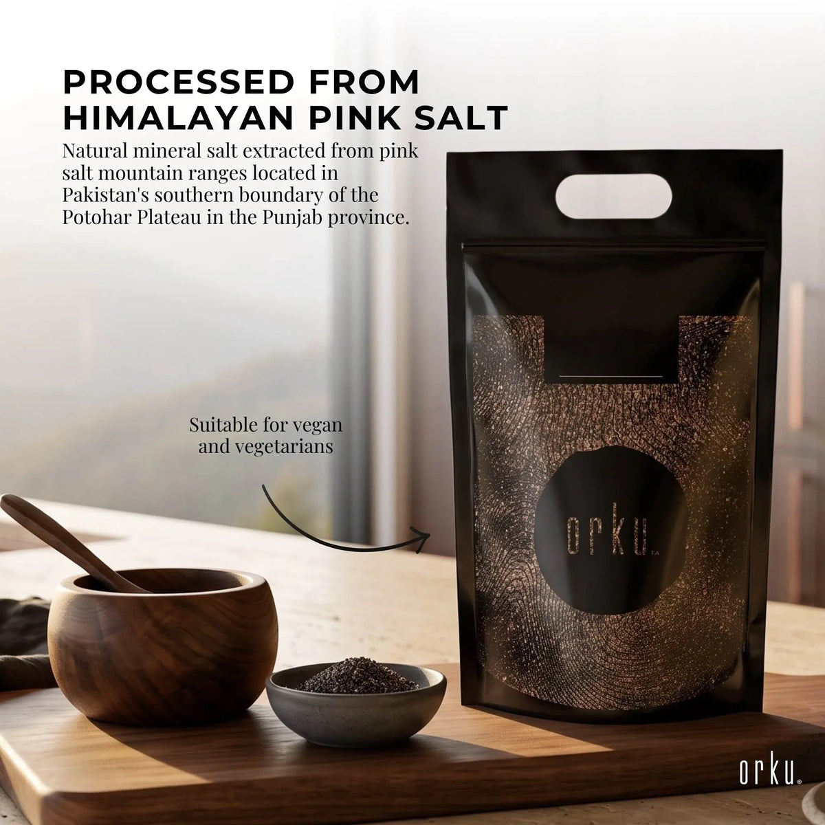 Orku 20Kg Himalayan Fine Grain Black Salt Kala Namak Table Salt