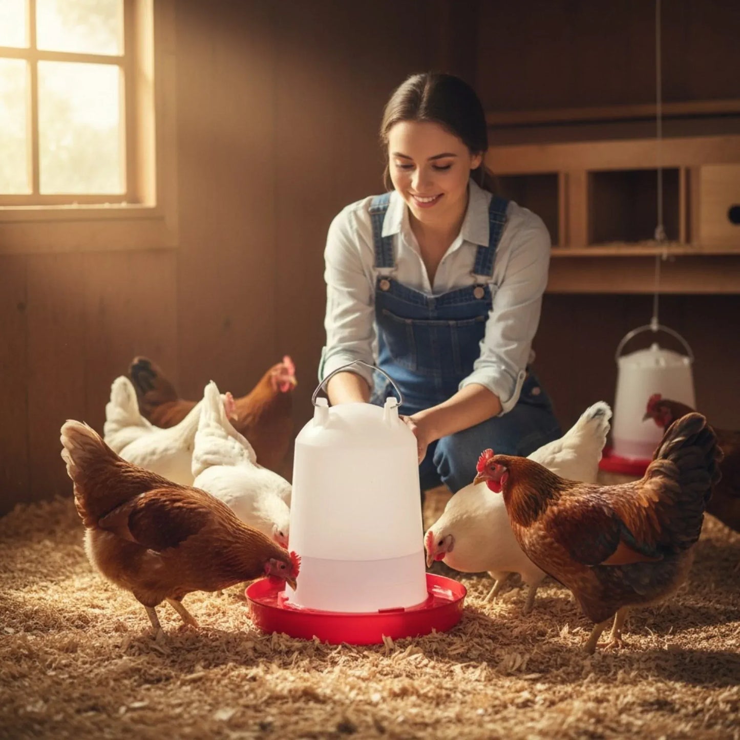 Automatic Chicken Drinker 10L - Poultry Chook Hen Waterer Water Dispenser Bucket
