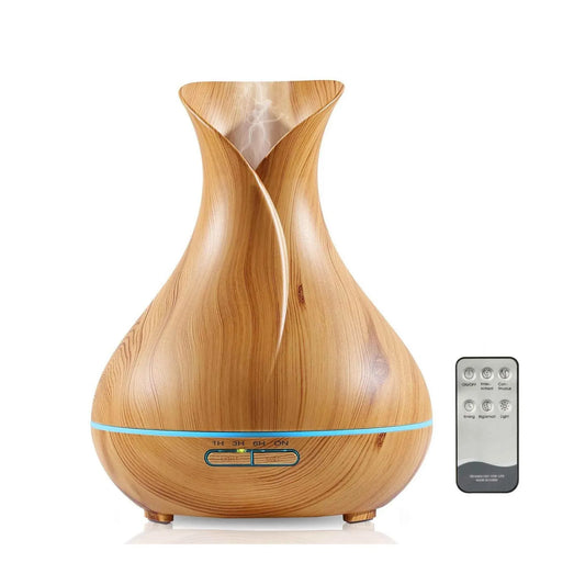 Essential Oil Aroma Diffuser Tulip Light Wood Colour Ultrasonic Mist Humidifier