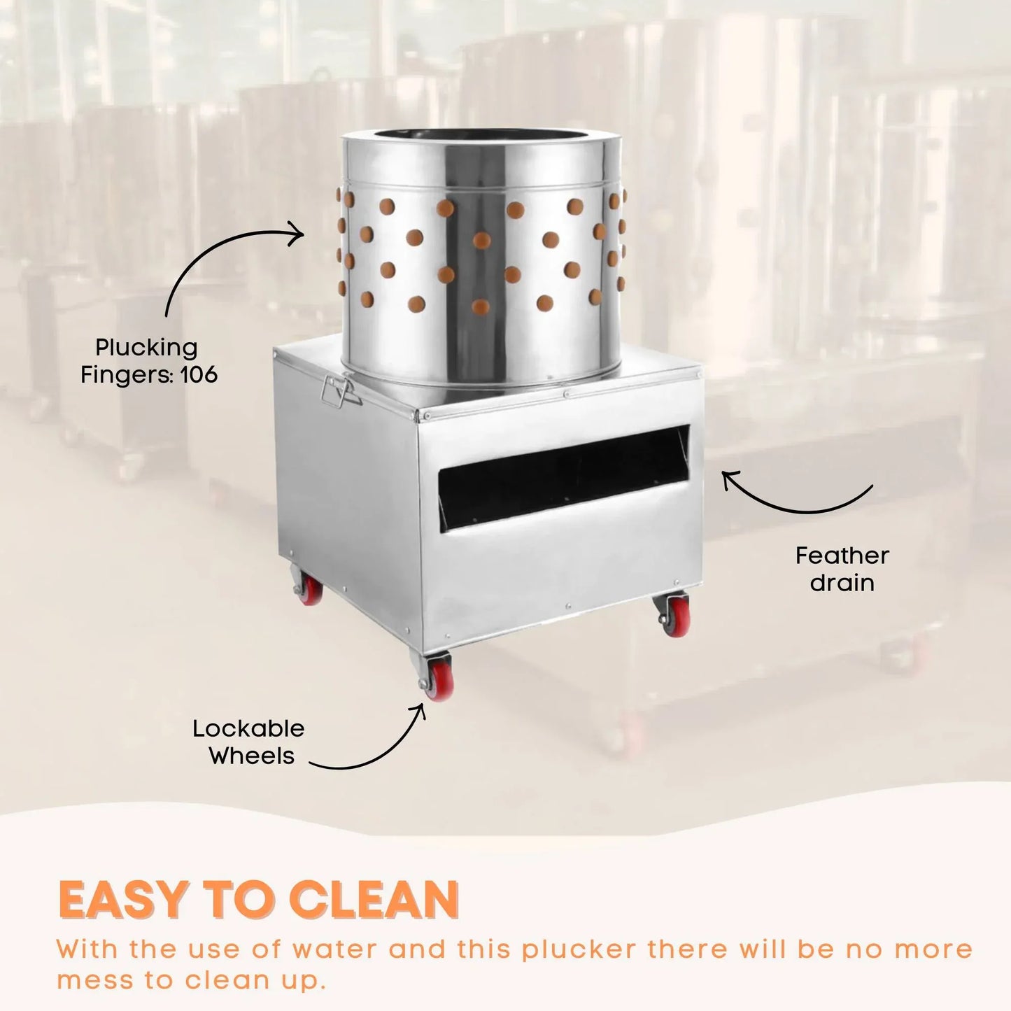 Chicken Feather Plucker Machine 50CM Automatic Poultry