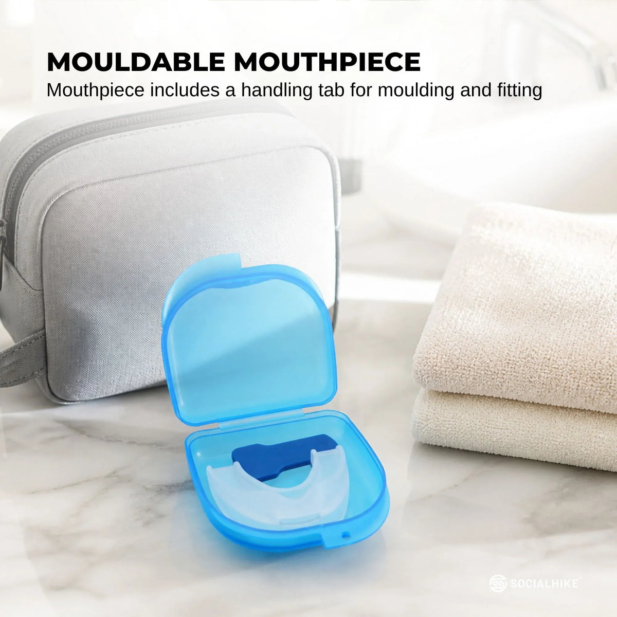 Mouthguard Mouthpiece + Nose Clip Anti Snoring Aid Sleep Breathing Device