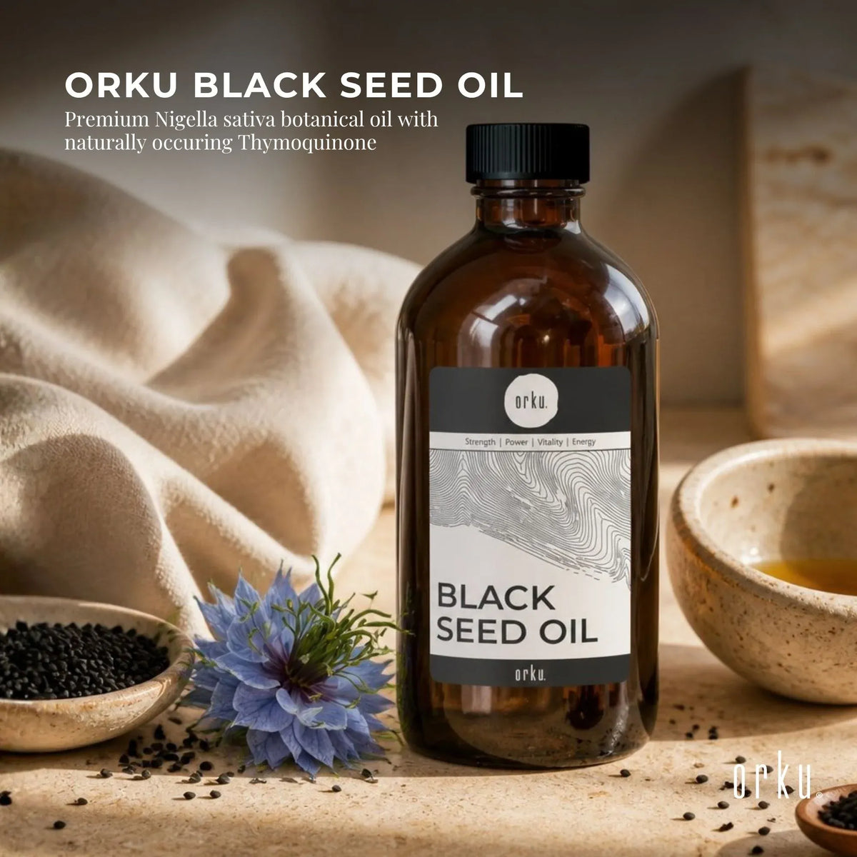 Orku 1L Black Seed Oil Pure Cold Pressed 100% Ethiopian Nigella Sativa Cumin