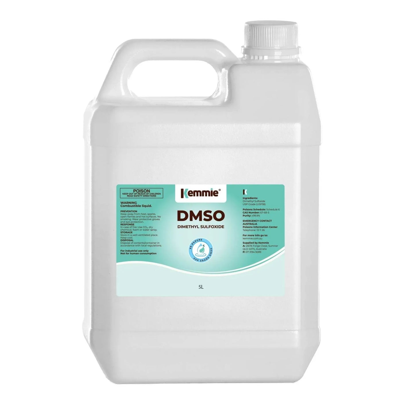 DMSO Liquid 5L 99.9% Pure Pharmaceutical Dimethyl Sulfoxide Grade Solvent Bulk