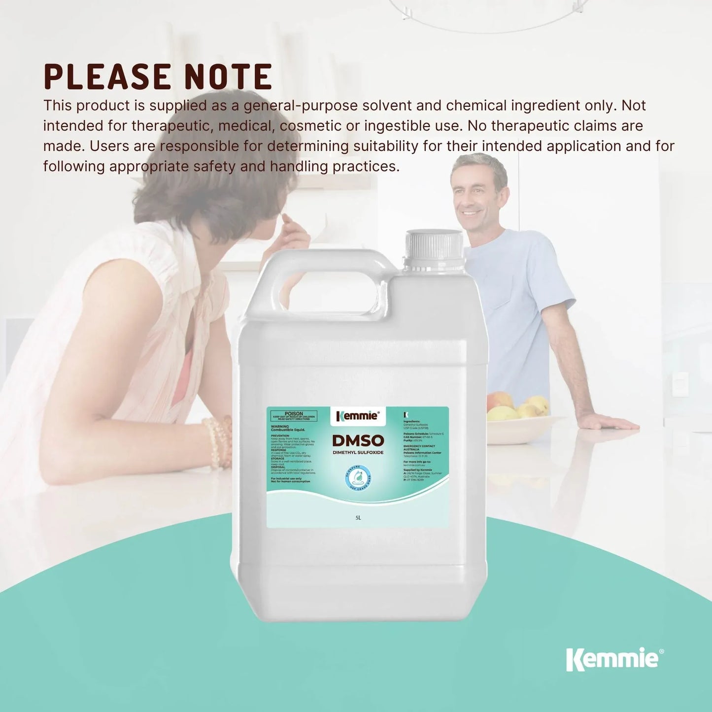 DMSO Liquid 5L 99.9% Pure Pharmaceutical Dimethyl Sulfoxide Grade Solvent Bulk