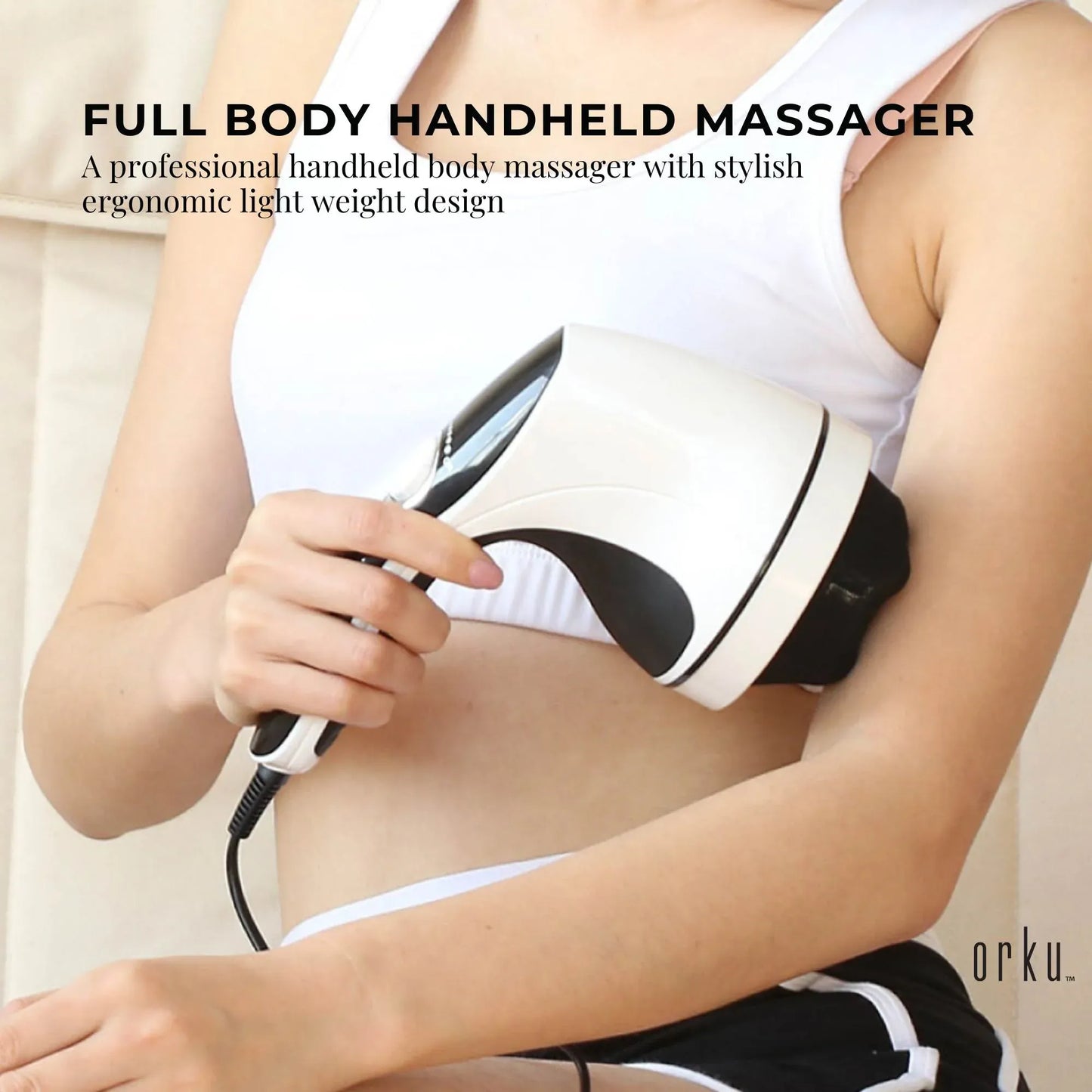 Vibration Handheld Massager 4 Massage Heads Neck Full Body