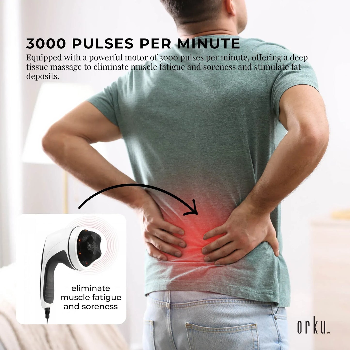 Full Body Vibration Handheld Massager 4 Massage Heads Neck Shoulders Back Legs