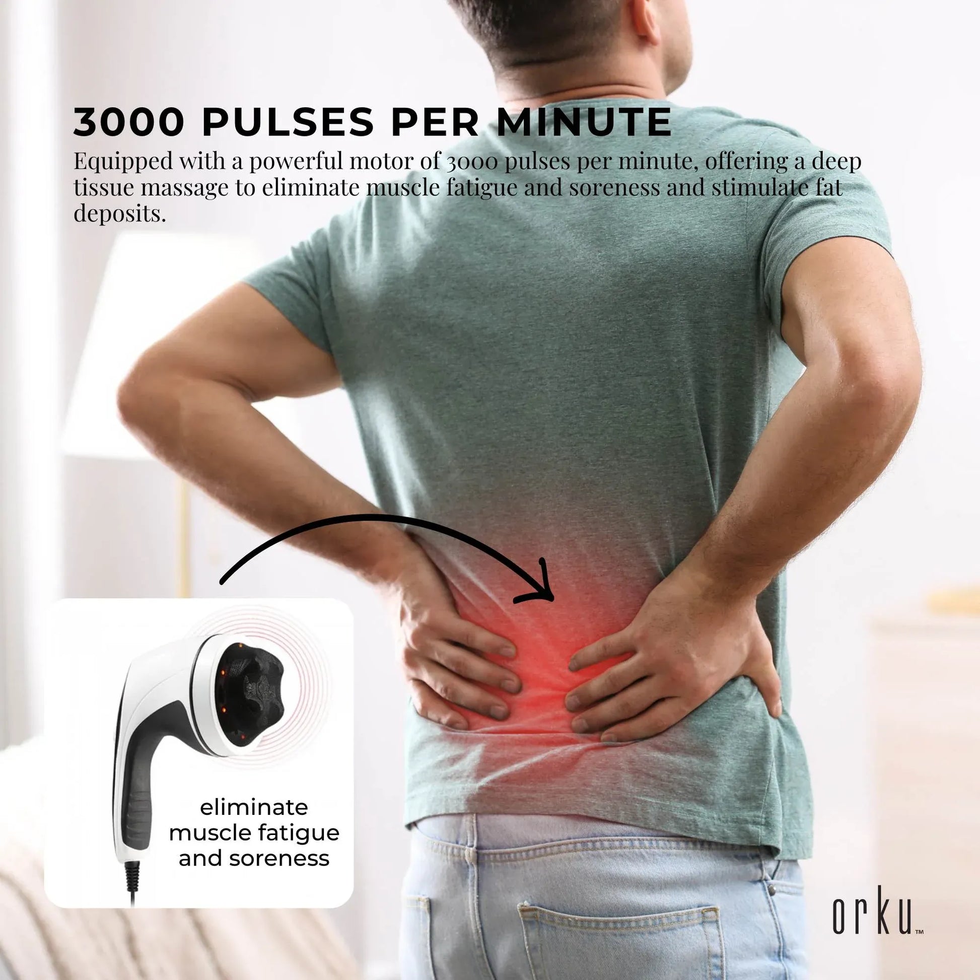 Full Body Vibration Handheld Massager 4 Massage Heads Neck Shoulders Back Legs