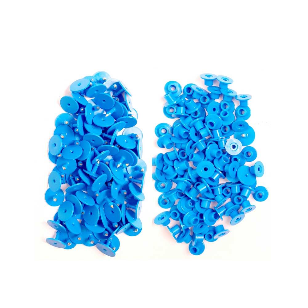 Cattle Ear Tags Set 100x Round Blue Pig Sheep Goat Small Blank Livestock Label