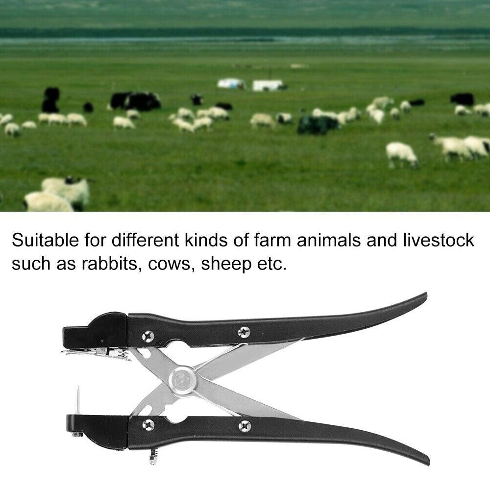 Ear Tag Applicator Plier + Case Alloy Livestock Animal Cattle Punch Tagger